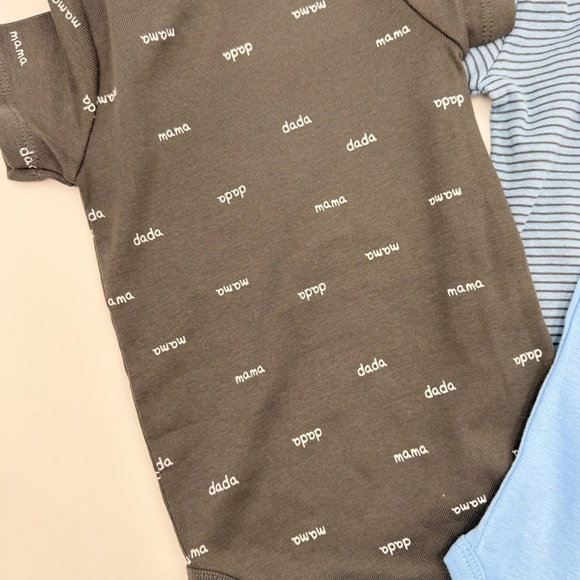 Baby Cantel Set of 3 Bodysuits 12-18 months Blue & Gray Short sleeves - Picture 5 of 6
